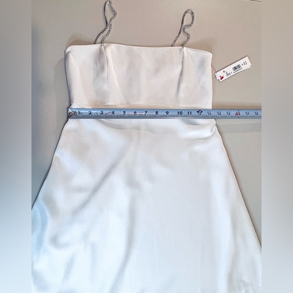 Alice + Olivia SUTTON CRYSTAL STRAP MINI DRESS, Solid White, Size 0 - Picture 11 of 16